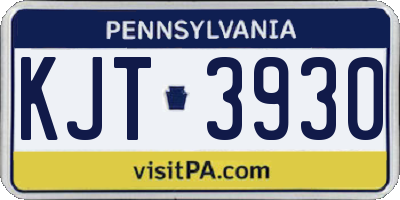 PA license plate KJT3930