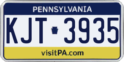 PA license plate KJT3935