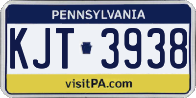 PA license plate KJT3938