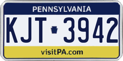 PA license plate KJT3942
