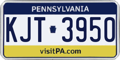 PA license plate KJT3950