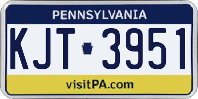 PA license plate KJT3951