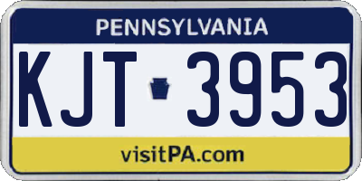 PA license plate KJT3953