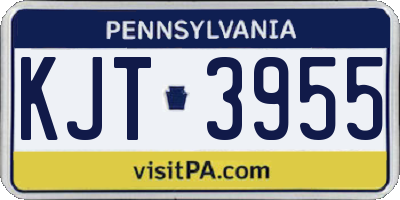 PA license plate KJT3955