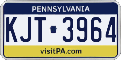 PA license plate KJT3964