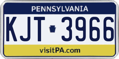 PA license plate KJT3966