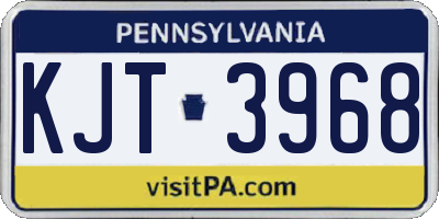 PA license plate KJT3968