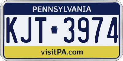 PA license plate KJT3974