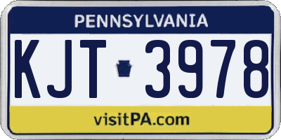PA license plate KJT3978