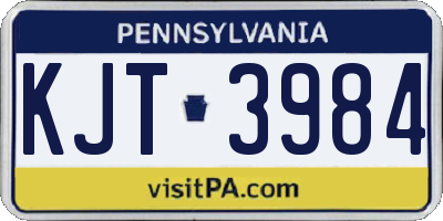 PA license plate KJT3984