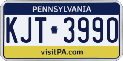 PA license plate KJT3990