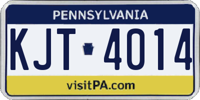 PA license plate KJT4014