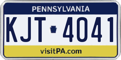 PA license plate KJT4041
