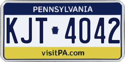 PA license plate KJT4042