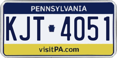 PA license plate KJT4051