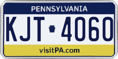 PA license plate KJT4060