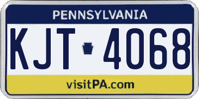 PA license plate KJT4068