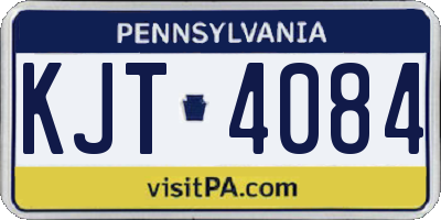 PA license plate KJT4084