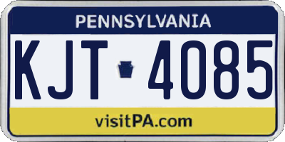 PA license plate KJT4085