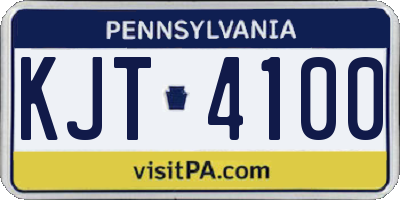 PA license plate KJT4100