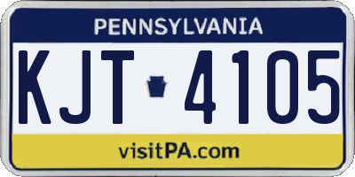 PA license plate KJT4105