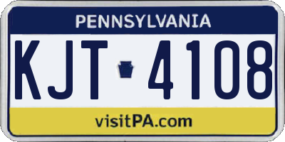 PA license plate KJT4108