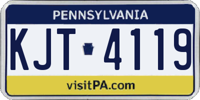 PA license plate KJT4119