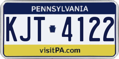 PA license plate KJT4122