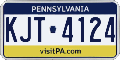 PA license plate KJT4124