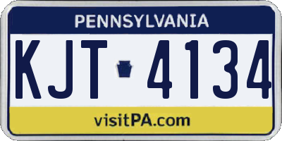 PA license plate KJT4134