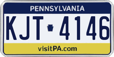 PA license plate KJT4146