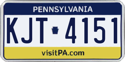 PA license plate KJT4151