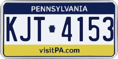 PA license plate KJT4153