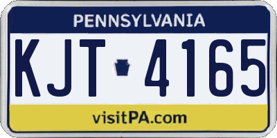PA license plate KJT4165