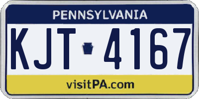 PA license plate KJT4167