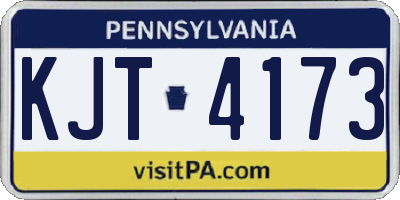 PA license plate KJT4173