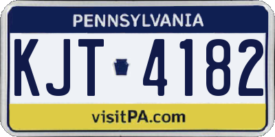 PA license plate KJT4182