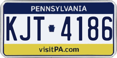 PA license plate KJT4186