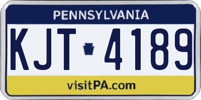 PA license plate KJT4189