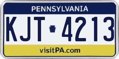 PA license plate KJT4213