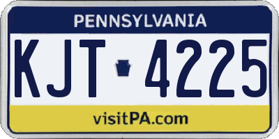 PA license plate KJT4225