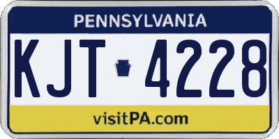 PA license plate KJT4228