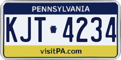 PA license plate KJT4234