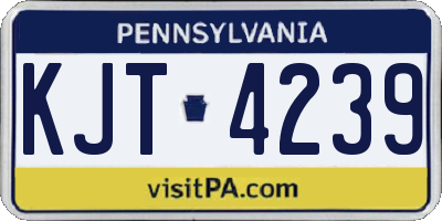 PA license plate KJT4239