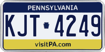PA license plate KJT4249