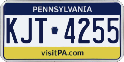 PA license plate KJT4255