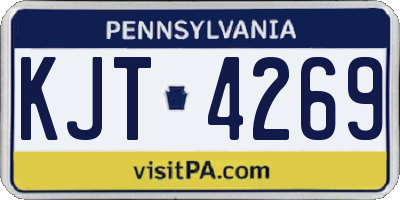 PA license plate KJT4269