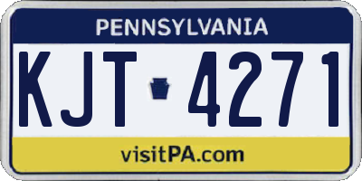 PA license plate KJT4271