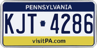 PA license plate KJT4286