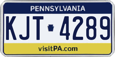 PA license plate KJT4289